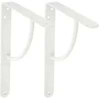 AMIG Plankdrager/planksteun van metaal - 2x - gelakt wit - H250 x B200 mm - Tot 90 kg - Plankdragers