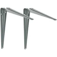 AMIG Plankdrager/planksteun van metaal - 2x - gelakt grijs - H350 x B300 mm - Plankdragers