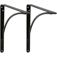 AMIG Plankdrager/planksteun van metaal - 2x - gelakt zwart - H200 x B150 mm - Tot 75 kg - Plankdragers