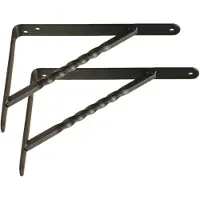 AMIG Plankdrager/steun/beugel Spiraal - 2x - metaal - zwart - H150 x B125 mm - Tot 300 kg - Plankdragers