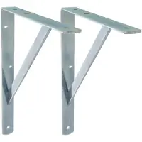 AMIG Plankdrager/planksteun van metaal - 2x - gelakt zilver - H300 x B225 mm - Tot 260 kg - Plankdragers
