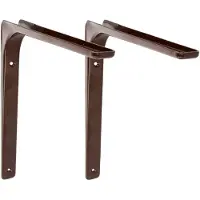 AMIG Plankdrager/planksteun van metaal - 2x - gelakt bruin - H250 x B300 mm - Plankdragers