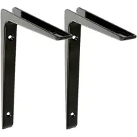 AMIG Plankdrager/planksteun - 2x - aluminium - gelakt zwart - H150 x B100 mm - Plankdragers
