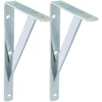 AMIG Plankdrager/planksteun van metaal - 2x - gelakt zilver - H200 x B125 mm - Tot 320 kg - Plankdragers