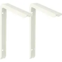 AMIG Plankdrager/planksteun - 2x - aluminium - gelakt wit - H120 x B80 mm - max gewicht 75 kg - Plankdragers