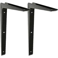 AMIG Plankdrager/planksteun - 2x - aluminium - gelakt zwart - H250 x B200 mm - Plankdragers