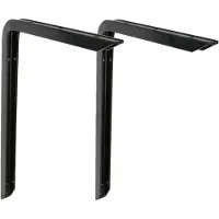 AMIG Plankdrager/planksteun van aluminium - 2x - gelakt zwart - H350 x B200 mm - heavy support - Plankdragers