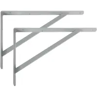 AMIG Plankdrager/planksteun van metaal - 2x - gelakt grijs - H250 x B200 mm - Tot 320 kg - Plankdragers