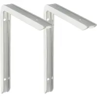 AMIG Plankdrager/planksteun - 2x - aluminium - gelakt zilver - H150 x B100 mm - max gewicht 90 kg - Plankdragers