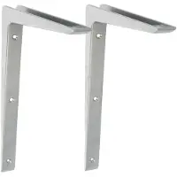 AMIG Plankdrager/planksteun - 2x - aluminium - gelakt zilvergrijs - H250 x B200 mm - Plankdragers