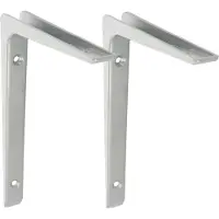 AMIG Plankdrager/planksteun - 2x - aluminium - gelakt zilvergrijs - H150 x B100 mm - Plankdragers