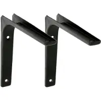 AMIG Plankdrager/planksteun van metaal - 2x - gelakt zwart - H125 x B125 mm - Plankdragers