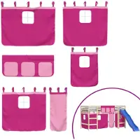 vidaXL Gordijnen voor hoogslaper polyester roze