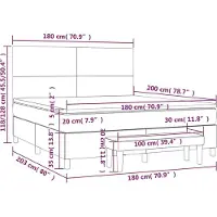vidaXL Boxspring met matras stof blauw 180x200 cm