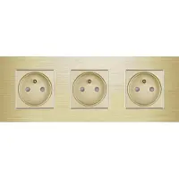 Perfect Switches WANDCONTACTDOOS | FR | ALUMINIUM | GOUD | DRIEVOUDIG