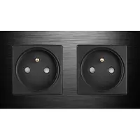 Perfect Switches WANDCONTACTDOOS | FR | ALUMINIUM | ZWART | TWEEVOUDIG