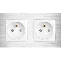 Perfect Switches WANDCONTACTDOOS | FR | ALUMINIUM | ZILVER | TWEEVOUDIG