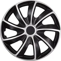 Quad BICOLOR CS - wieldoppen 15 "- Zwart /Zilver - set van 4 stuk!