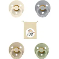 BIBS fopspeen 0-6 maanden Set 4 stuks Cloud,Vanilla,Sage en ivory Maat 1