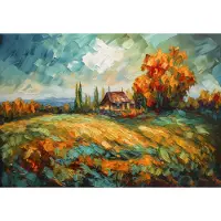 Fotobehang - Landschap - Natuur - Kunst - Natuurschilderij - Vliesbehang- 104x70cm (lxb)
