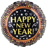 Folat Folieballon Happy New Year Stippen (45cm)