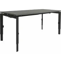 Schaffenburg Linesto N3 bureau, hoogte instelbaar (65-85cm) met 180x80cm halifax eik natuur zwevend 25mm blad en zwart (RAL9005) vierpoot N-frame (poot driehoekig 50x50x75 mm.), (met geïntegreerde kabelgoot)