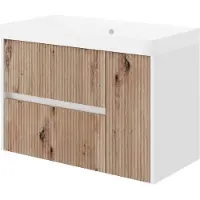 Van Marcke GO Badkamerkast van marcke friuli 80 cm gouden eik met wastafel