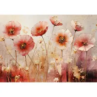 Fotobehang - Bloemen - Floraal - Poppy - Bloem - Planten - Vliesbehang- 312x219cm (lxb)
