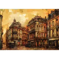 Fotobehang - Stad - Architectuur - Urban - Gebouwen - Vintage - Vliesbehang - 520x318cm (lxb)