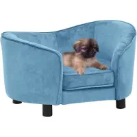 vidaXL Hondenbank 69x49x40 cm pluche turquoise