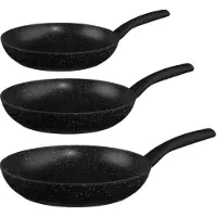 Secret De Gourmet Koekenpannen set 3x stuks Palermo - Alle warmtebronnen - dia 20/26/30 cm - Anti-aanbaklaag - Koekenpannen