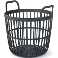 Prosperplast Draadmand/wasmand/opbergmand - van stevig kunststof -A antraciet -A D42 x H42 cm - 72 Liter - Opbergmanden