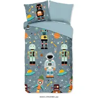 Good Morning Dekbedovertrek Spacemen Grey Katoen-140 x 200 / 220 cm | 1-Persoons