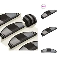 vidaXL Trapmatten zelfklevend 15 st 65x21x4 cm zwart en grijs