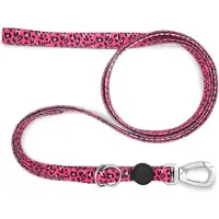 Morsø hondenriem verstelbaar gerecycled bubble leo roze 75-230x1,5 cm 1-4 kg
