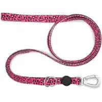 Morsö hondenriem verstelbaar gerecycled bubble leo roze 75-230x1,5 cm 4-20 kg