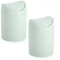 Forte Plastics Plasticforte mini prullenbakje - 2x - mintgroen - kunststof - keuken/aanrecht - 12 x 17 cm - Prullenbakken