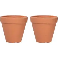 Prosperplast Plantenpot/bloempot Classic Garden - 2x - buiten/binnen - kunststof - terracotta - D45 x H46 cm - Plantenpo