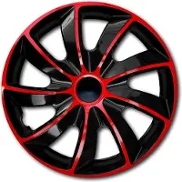 Quad Set van 14 "wieldoppen, rood en zwart, 4 stuks