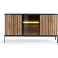 NADUVI Collection Ladekast Tiana 2-deurs met verlichting | hout naturel 154x83x39 cm dressoirs | NADUVI