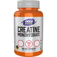NOW,NOW Foods,NOW,NOW Foods Creatine 750 mg | 120 Capsules | Creatine monohydraat in vegetarische capsules (120 Capsules)