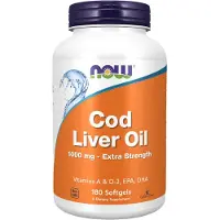 Now Cod Liver Oil Extra Strength 1000 mg (180 Softgels) - vetzuren - vetzuren - vetzuren