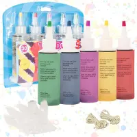 Crafts & Co Crafts&Co Tie Dye Kit - Textielverf - 5 Knijpflesjes - Kleurenset Regenboog