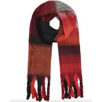 Yehwang Fringe scarf Red Polyester- warm -met franjes