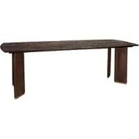 Ptmd Liber Brown Mango Wood Diningtable 200cm Gold Leg (Bruin, 200x100x77cm)