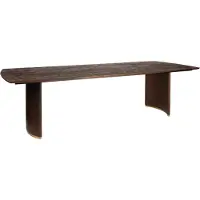 Ptmd Ostara Brown Mango Wood Diningtable 240cm Gold Leg (Bruin, 240x100x77cm)
