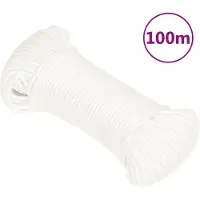 vidaXL Boottouw 3 mm 100 m polypropyleen volwit