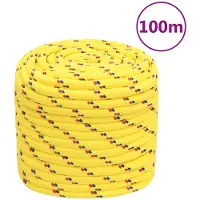 vidaXL Boottouw 16 mm 100 m polypropyleen geel