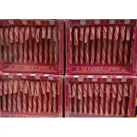 Fun 288 candy canes rood/wit in 24 doosjes van 12 stuks zuurstokken snoep kerst - snoep partysnoep wandelstokjes