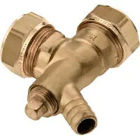Bonfix knel knie met aftap messing buitendraad 1/2"buitendraad x 15mm